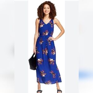 A New Day Floral Blue Sleeveless Casual Maxi Dress Size L